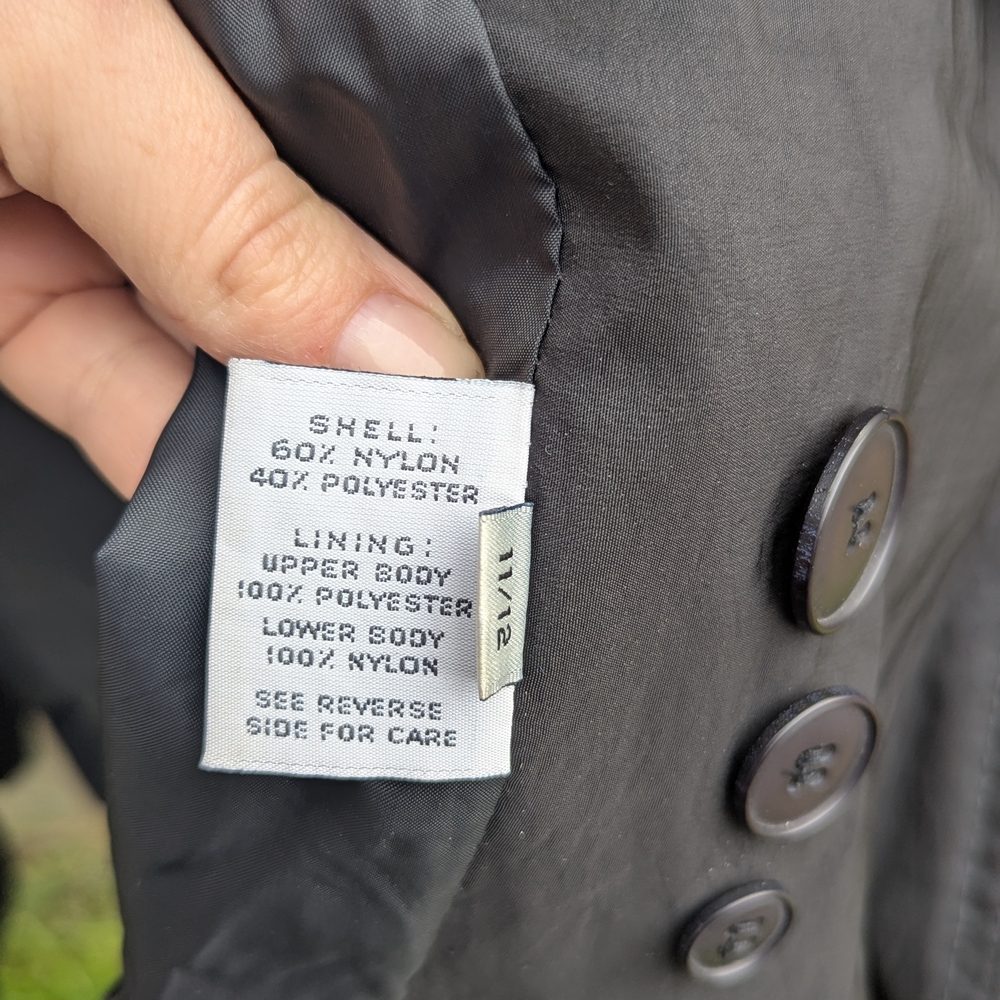 Black Double-Breasted Trench Coat - Picture 6 of 7
